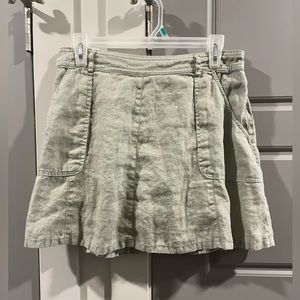 nicole miller light green linen skirt